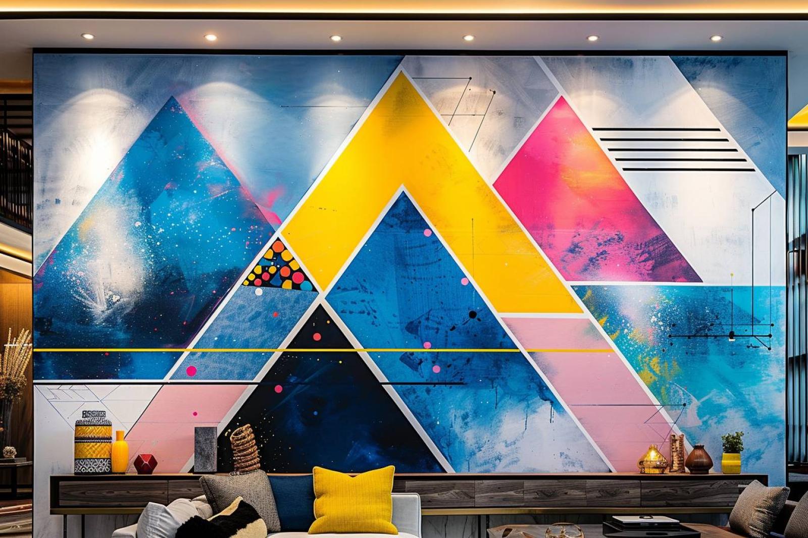Comment utiliser les graphiques de peinture triangle pour décorer un mur ?